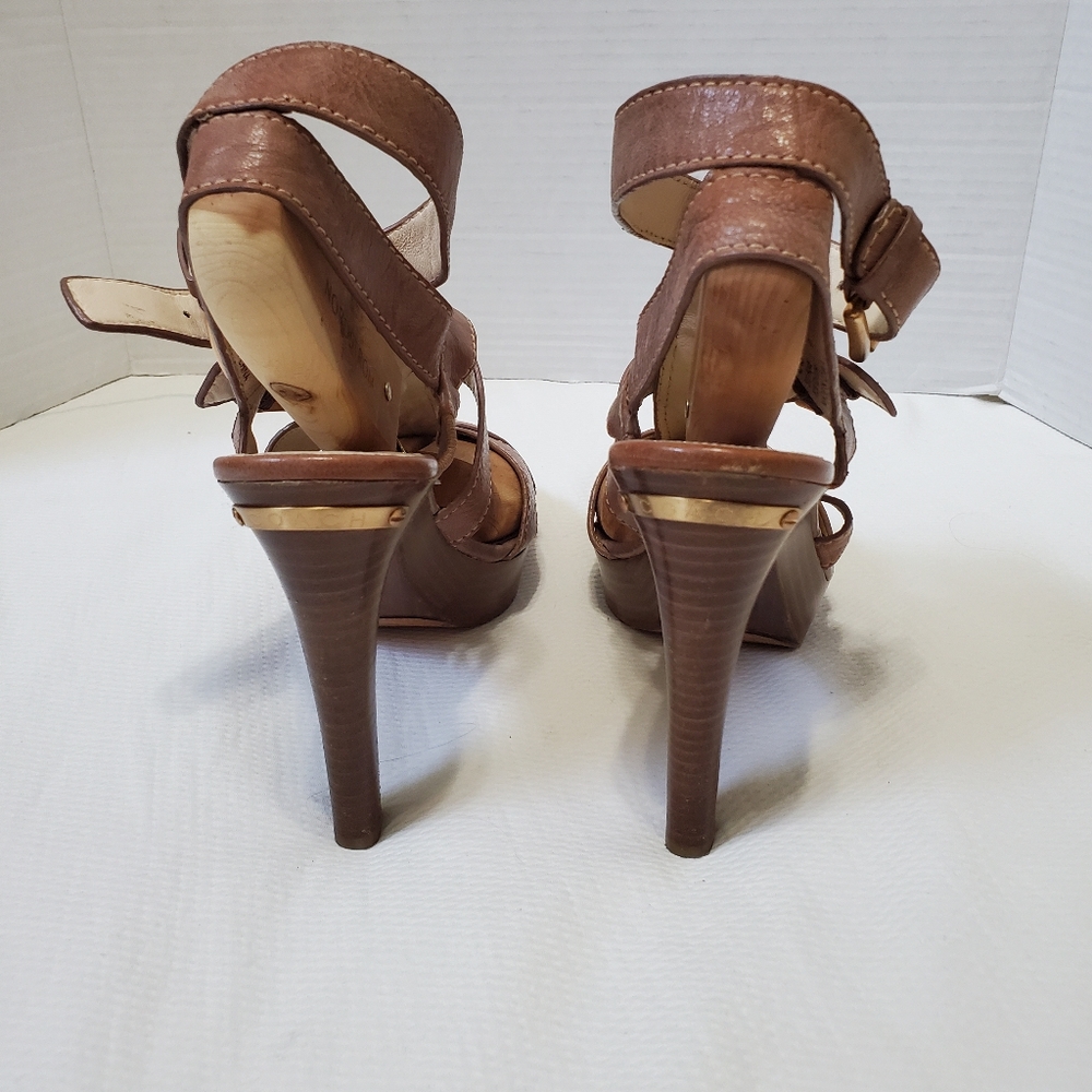 Coach Stephanie Heeled Ankle  Strappy Leather Sandal Size 8 - Picture 4 of 7